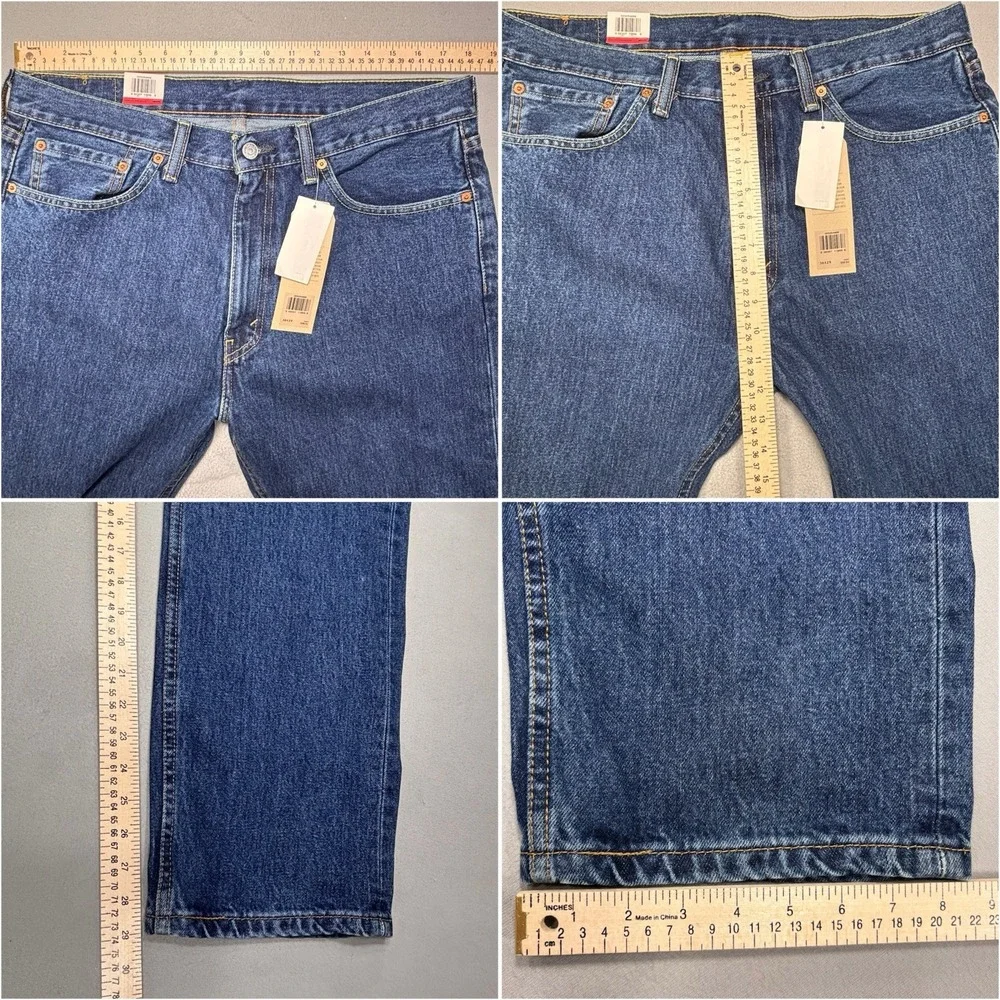 Levi's 505 Jeans Men's 36x29 Blue Denim Cotton Regular Fit Straight Medium Wash